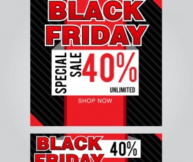 black friday poster with banner template vector material 10