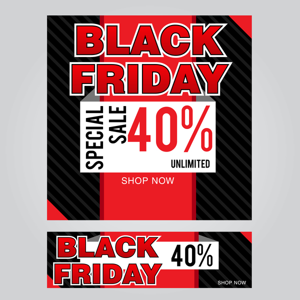 black friday poster with banner template vector material 10