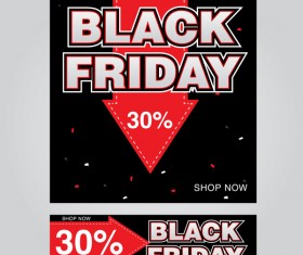 black friday poster with banner template vector material 11