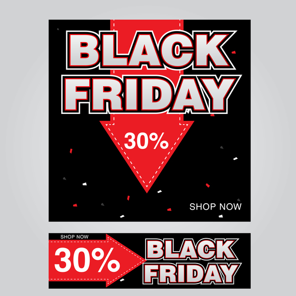 black friday poster with banner template vector material 11