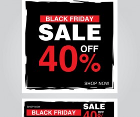 black friday poster with banner template vector material 12