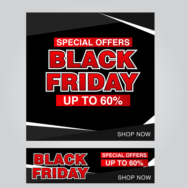 black friday poster with banner template vector material 13