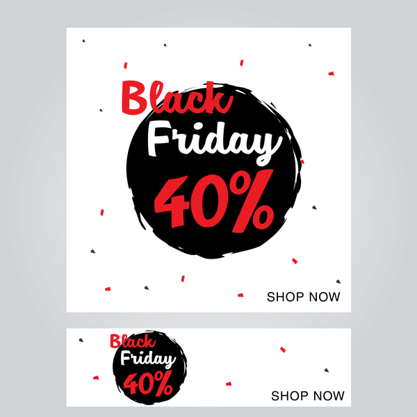 black friday poster with banner template vector material 14