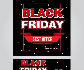 black friday poster with banner template vector material 15