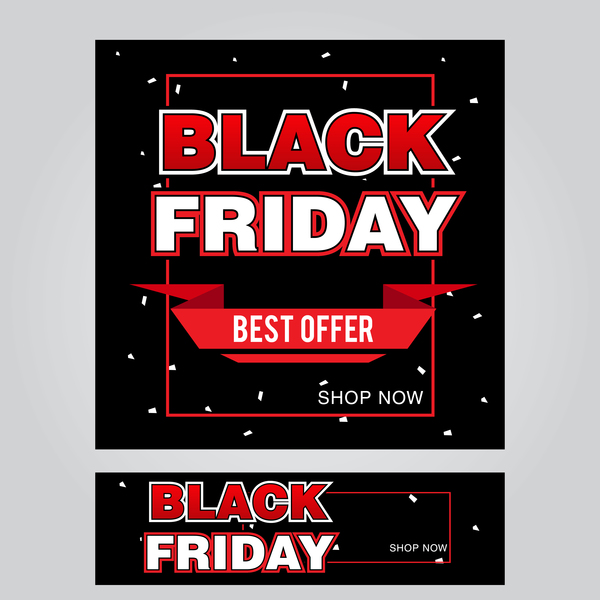 black friday poster with banner template vector material 15