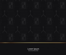 black seamless pattern with gold background vector 04