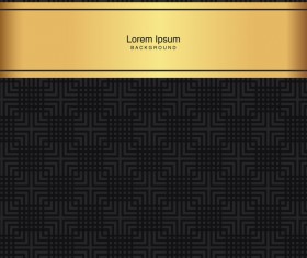 black seamless pattern with gold background vector 05