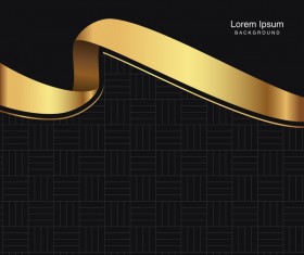 black seamless pattern with gold background vector 10