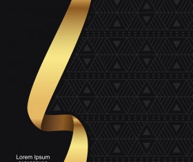 black seamless pattern with gold background vector 11