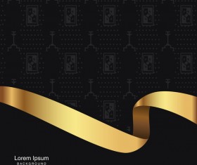 black seamless pattern with gold background vector 12
