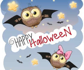 halloween cartoon owl vector 02