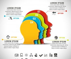 head business infographic vector