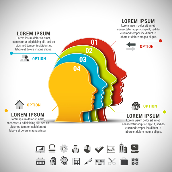 head business infographic vector