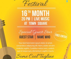 jazz festival poster vector template