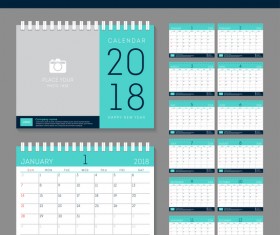light green disk calendar 2018 templates vector