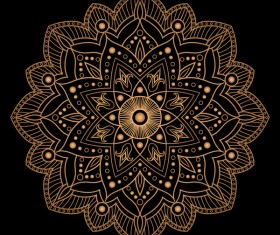 mandala golden pattern vector