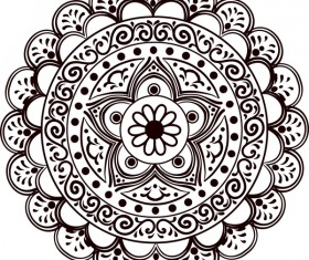 mandala lineart ornament vector material 01