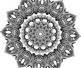 mandala lineart ornament vector material 02
