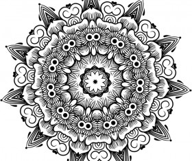 mandala lineart ornament vector material 04