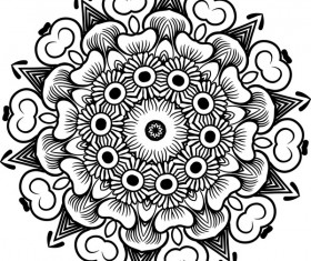mandala lineart ornament vector material 05