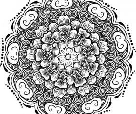 mandala lineart ornament vector material 06