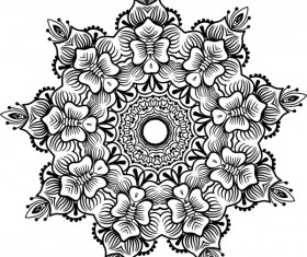mandala lineart ornament vector material 07