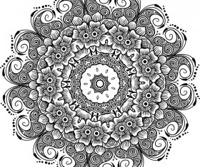mandala lineart ornament vector material 08