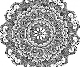 mandala lineart ornament vector material 09