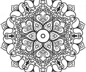 mandala lineart ornament vector material 10