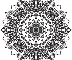 mandala lineart ornament vector material 11