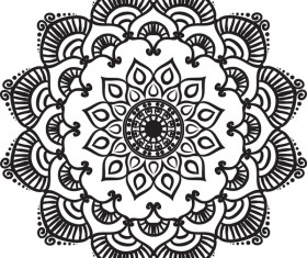 mandala lineart ornament vector material 12