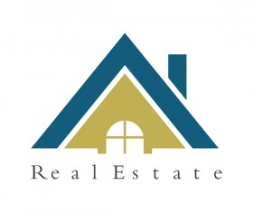 colored real estate logo vector free download