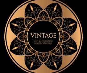 round golden luxury frame vector 01