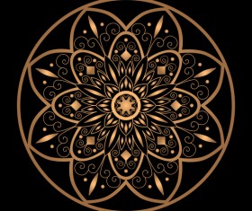 round golden luxury frame vector 02