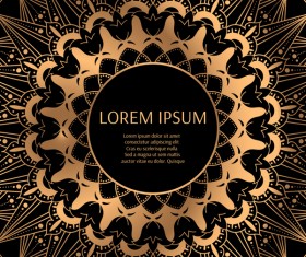 round golden luxury frame vector 03