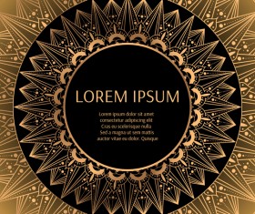 round golden luxury frame vector 04