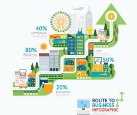 route business infographic vector 01