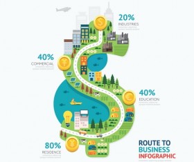 route business infographic vector 02