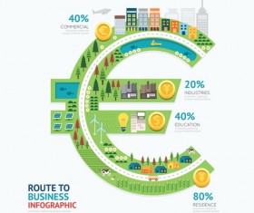 route business infographic vector 03