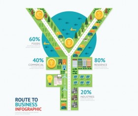 route business infographic vector 04