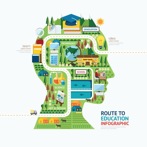 route business infographic vector 06