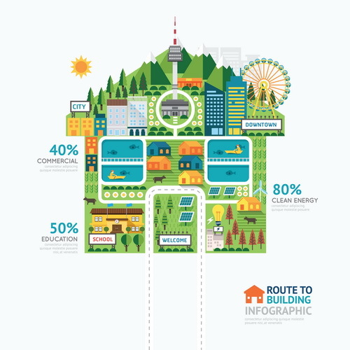 route business infographic vector 08