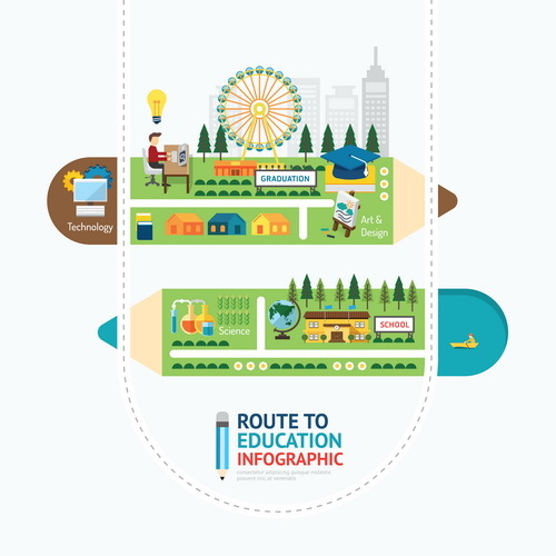 route business infographic vector 10