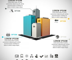 skyscrapers business infographic vector