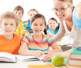 teacher who coaches students Stock Photo 02