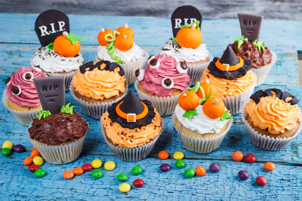 variety of styles Halloween cakes Stock Photo 22