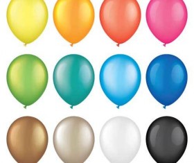 12 kind colored balloon vector illustration