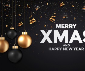 2018 New year card black and gold vector design 02