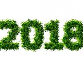 2018 christmas tree branches isolated vector
