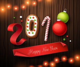 2018 christmas wooden background vectors 01